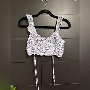 LE LIS COLLECTION Floral Crop Tank Top Women’s Sleeveless Shirt Size Small NWOT